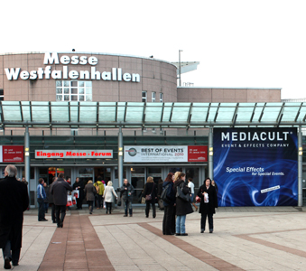 messe westfalenhallen, mediacult, messeaustattung, wassereffekte, eyecatcher, messe idee, ausstellung