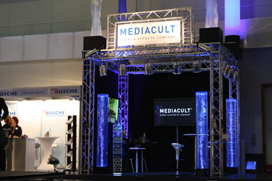 messestand, mediacult, wassersäulen, airflames, airdome, boe, best of events