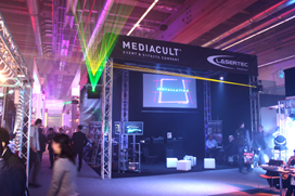 laser messe, messestand lasereffekt, messe wasser, messe effekt